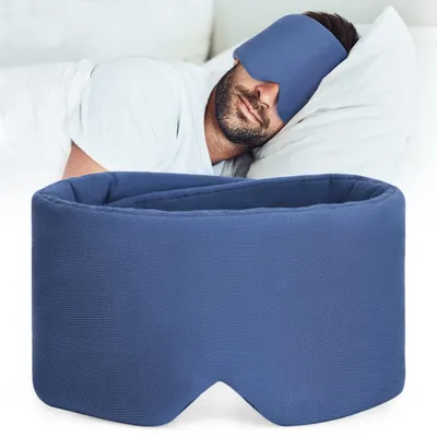 Produktbild von Handgefertigte Verdunkelungs-Schlafmaske, Augenmaske aus Baumwolle mit verstellbarem Klettverschluss, weiche Verdunkelungs-Augenmaske für Männer und Frauen, für Reisen, im Schlafzimmer, im Flugzeug oder im Büro.