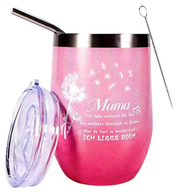 Zdjęcie produktu dla Termocup dla mamy, pomysł na prezent, pojemność 350 ml, stal nierdzewna, podwójne ścianki, izolacja termiczna (ciepło/zimno)