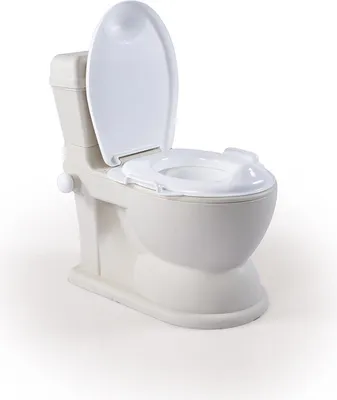 A child's toilet training seat is shown on a white background.