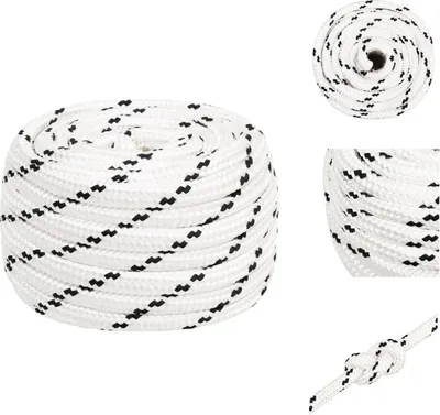 Produktbild von vidaXL Bootsseil Geflochten Weiß 16 mmx25 m Polyester - Seile