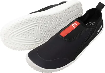 Image de Chaussons de nage Cressi Kiwi, pour adultes, couleur noire, avec semelle rouge et blanche