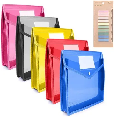 Immagine prodotto di Portadocumenti A4, 5 scomparti, espandibile, impermeabile, trasparente, in plastica, A4, verticale