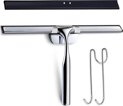 Produktbild von Duschabzieher Edelstahl Fensterabzieher Duschwischer mit Gummilippe, Inkl. 1 Ersatzlippe und 1 Haken