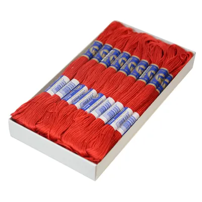 Produktbild von 24 Docken Stickgarn je ca. 8m / Sticktwist 100% Baumwolle Stickerei verschiedene Farbwahl, Farbe :3292 rot