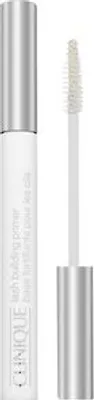 A white Clinique Lash Building Primer mascara tube with its wand extended.
