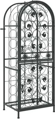 Produktbild von vidaXL Weinregal für 41 Flaschen Schwarz 45x36x120 cm Schmiedeeisen