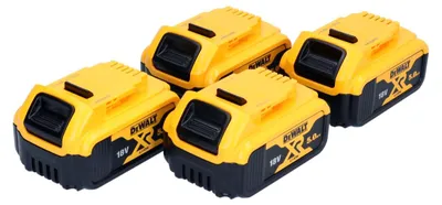Zdjęcie produktu dla DeWalt DCB 184 P4 akumulator 18 V 5,0 Ah / 5000 mAh 4 szt. Akumulator litowo-jonowy XR - ze wskaźnikiem poziomu naładowania