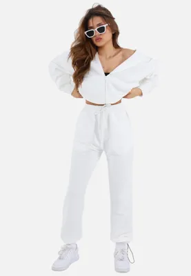 Immagine prodotto di Set tuta da jogging donna due pezzi con zip M Bianco
