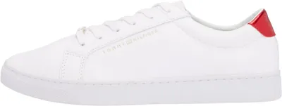 Produktbild von Tommy Hilfiger Metallic Back Lace-Up Trainers, Weiblich, Erwachsener, Modische Sneakers, Blau, Rot, Weiß, Leder, Baumwolle