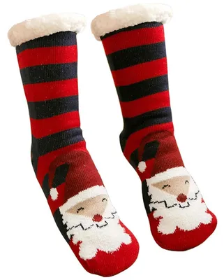 Produktbild von Weihnachtssocken Damen Herren Kuschelsocken Hüttensocken Rot