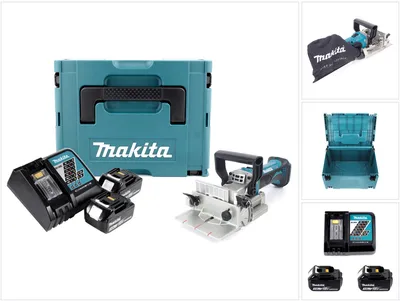 Image de Makita BPJ 180 RFJ Fraiseuse à rainurer sans fil 18V + 2x Batteries 3,0Ah + Chargeur + Coffret Makpac