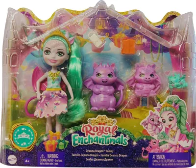 Produktbild von Mattel GYJ09 Kráľovský tematický balíček Enchantimals Dračia rodina Deanna Dračia darčeková koruna Hracia súprava