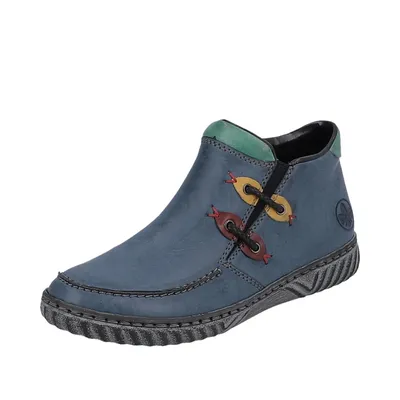 Produktbild von Rieker Damen Stiefelette Ziernähte Reißverschluss Boots N0959, Größe:37 EU, Farbe:Blau