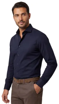 Produktbild von Ledub slim fit overhemd, donkerblauw