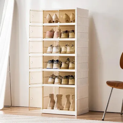 Image de Organisateur à chaussures empilable avec porte transparente