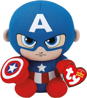 Obrázek produktu pro Maskotka Ty Beanie Babies Marvel Captain America 15cm 41189