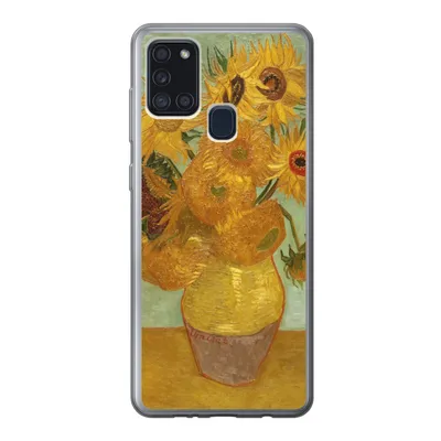 Produktbild von MuchoWow® Handyhülle Schutzhülle Hülle für Samsung Galaxy A21s Sonnenblumen - Vincent van Gogh Silikon Softcase Handy Hülle - Hartschale