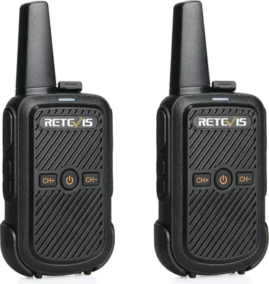 Obrázek produktu pro Retevis RT15 Mini vysílačka, VOX Scan, 16CH 50 CTCSS/208 DCS, dobíjecí dvoupásmové rádio s hlasitým zvukem a programovacím kabelem, přenosná vysílačka pro rodinu (černá, 1 pár)