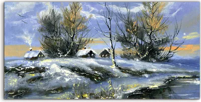 Produktbild von Coloray Glasbild 140x70  Wandbild Glasbilder Wand Bild Wohnkultur Winter Landschaft
