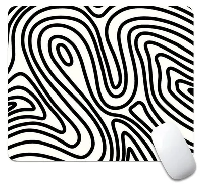 Produktbild von Mauspad mit topografischer Karte, rutschfest, 240x200x3mm, schwarz-weiß