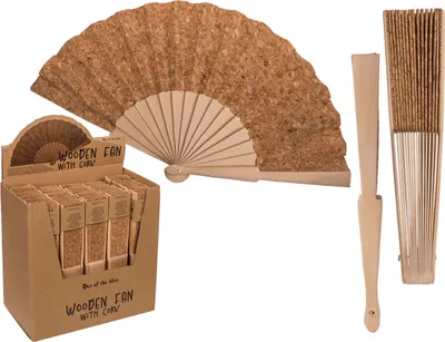 Produktbild von OOTB Holz-Fächer mit Kork ca. 23 cm