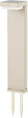 Produktbild von Lindby LED-Solar-Sockelleuchte Eleazar, beige, Alu, Sensor