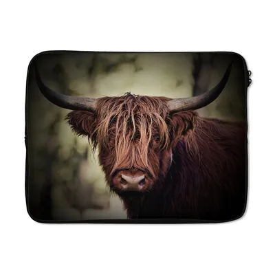 Produktbild von MuchoWow® Laptop Hülle 15 Zoll Schottischer Hochländer - Licht - Porträt - Natur Laptoptasche - Laptoptasche - Sleeve - Rundum-Schutz