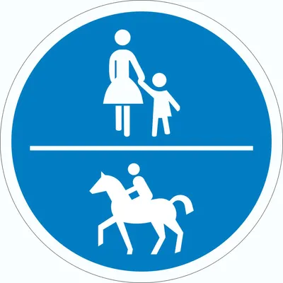 Produktbild von Aufkleber Kreis Geh- und Reitweg Symbol Ø75mm