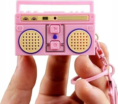 Zdjęcie produktu dla Brelok retro z nagrywaniem mini radyjko vintage z TikTok Viral Breloczek