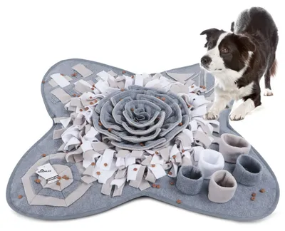 Schnüffelteppich für Hunde, 71x71 cm, grau/weiß, Riechtraining