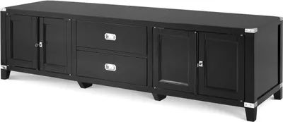 Produktbild von Casa Padrino Luxus Birkenholz Fernsehschrank Schwarz 180 x 50 x H. 50 cm - Luxus TV Schrank