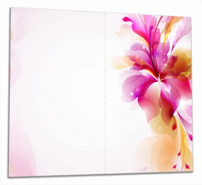 Produktbild von Wallario Herdabdeckplatte aus Glas, Größe 60 x 52 cm 2-teilig, Motiv Pinkes Blumenbuket