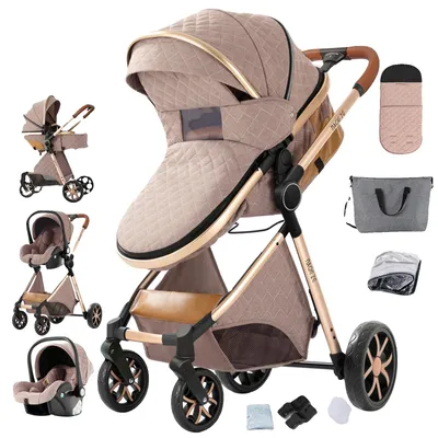 Obrázok produktu pre Kočík, skladací, kompatibilný s autosedačkou, model YV9-KHAKI