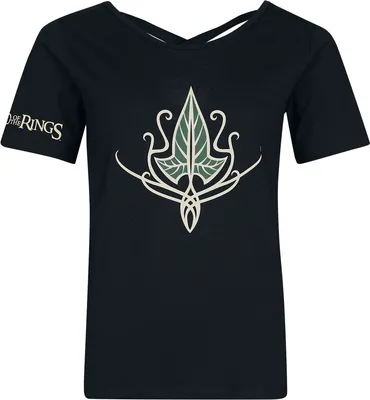 Produktbild von Der Herr der Ringe T-Shirt Damen Elbenblatt schwarz L