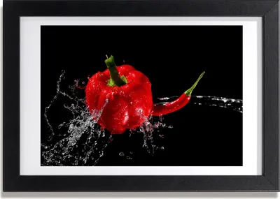 Produktbild von Bild 30x20 MDF-Rahmen, Wandkunst rote Paprika