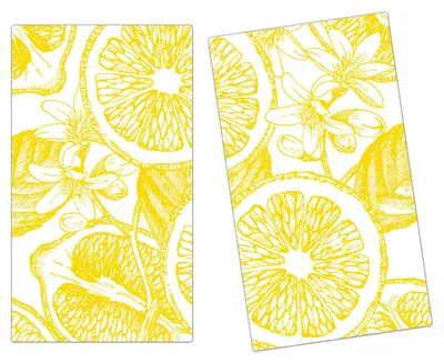 Produktbild von Spritzschutz Herdabdeckplatte Schneidebrett aus Glas Zitronenschnitze 2-Teilig (60x52cm)
