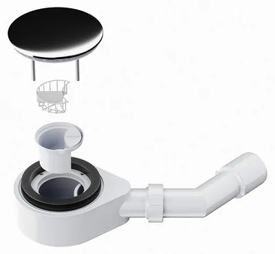 Produktbild von NORDONA VersoFlat extraflache Ablaufgarnitur Siphon Ablauf mit Haarsieb