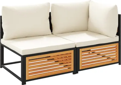Image de vidaXL Canapé de jardin avec coussins 2 places en bois massif d'acacia