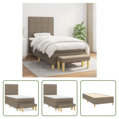 Produktbild von The Living Store Boxspringbett mit Matratze Taupe 100x200 cm Stoff