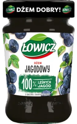 Zdjęcie produktu dla Łowicz Dżem jagodowy o obniżonej zawartości cukrów 280 g