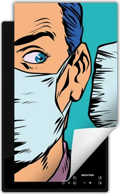 Produktbild von DarHaus Herdabdeckplatte 1 teilig 30x52 cm Anti Rutsch Matte Aufrollbar, pop art. - Maske