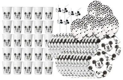 Produktbild von Micky Maus - Kindergeburtstags-Set (62-teilig) Teller Becher Dekoration Geburtstag
