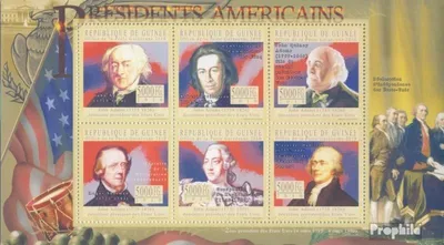 Produktbild von Briefmarken Guinea 2010 Mi 7871-7876 Kleinbogen (kompl. Ausgabe) postfrisch Die Präsidenten der USA - John Adams