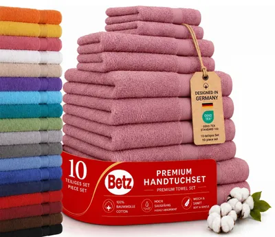 Produktbild von Betz Premium Classic Frottier Handtuch-Set 10-teilig - 2X Liegetücher - 4X Handtücher - 2X Gästetücher - 2X Seiftücher - Altrosa