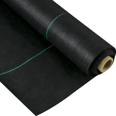 Obrázok produktu pre VEVOR 0,9 x 15,2 m rúno proti burine, záhradné rúno, 5OZ, tkaná textília proti burine, vysoko priepustná, vhodná na záhony, geotextília na podloženie, polyetylénová zemná pokrývka