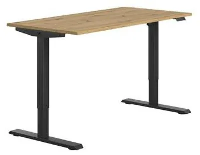 Obrázok produktu pre Stôl FLEXI 138 cm, výškovo nastaviteľný, s elektrickým zdvihom, počítačový – dub Craft / čierny