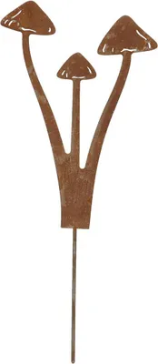 Image de Esschert Design | Fiches de jardin Champignons - 27 cm - Aspect rouille - Décoration de jardin rustique - Métal