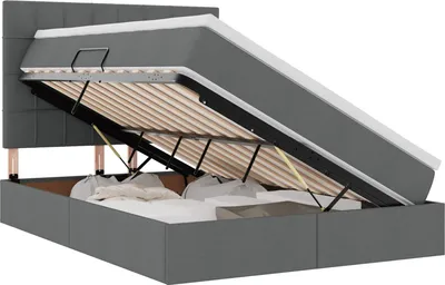 Zdjęcie produktu dla vidaXL Łóżko piętrowe z materacem ciemnoszare 140 x 200 cm