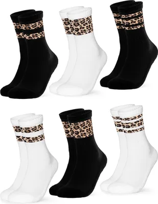 Six pairs of socks arranged in two rows on a white background.