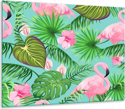 Produktbild von Herdabdeckplatten Glaskeramikkochfeld-Abdeckung Spritzschutz Glas 60x52cm Flamingo
